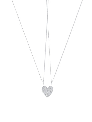 Sacred Heart Necklace Set Sterling Silver
