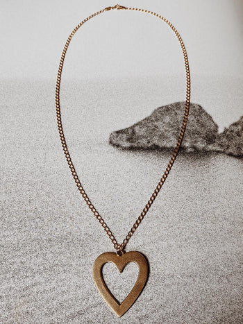 Vintage Curb Chain with Heart Pendant