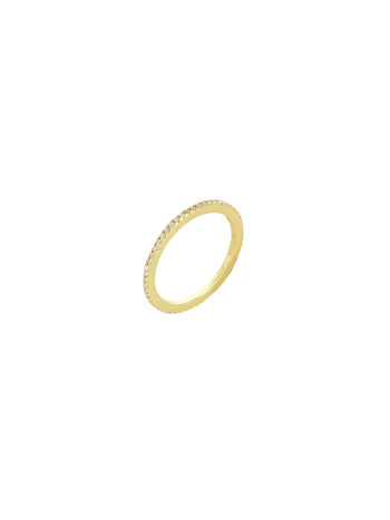 Clear Gemstone Eternity Ring Gold Vermeil