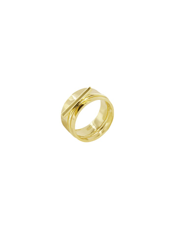 Bar Style Stacker Ring Set Gold Vermeil