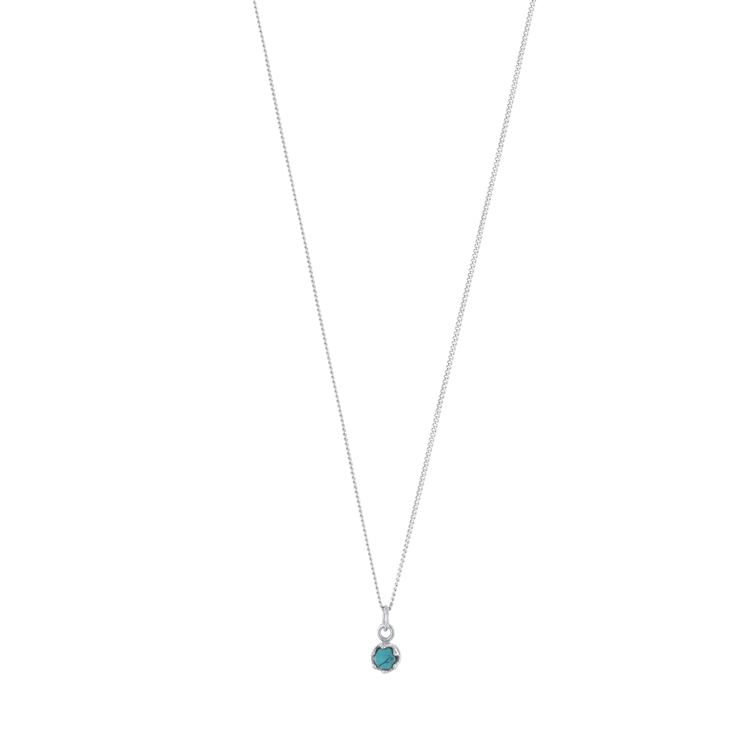 Turquoise Gemstone Necklace Sterling Silver