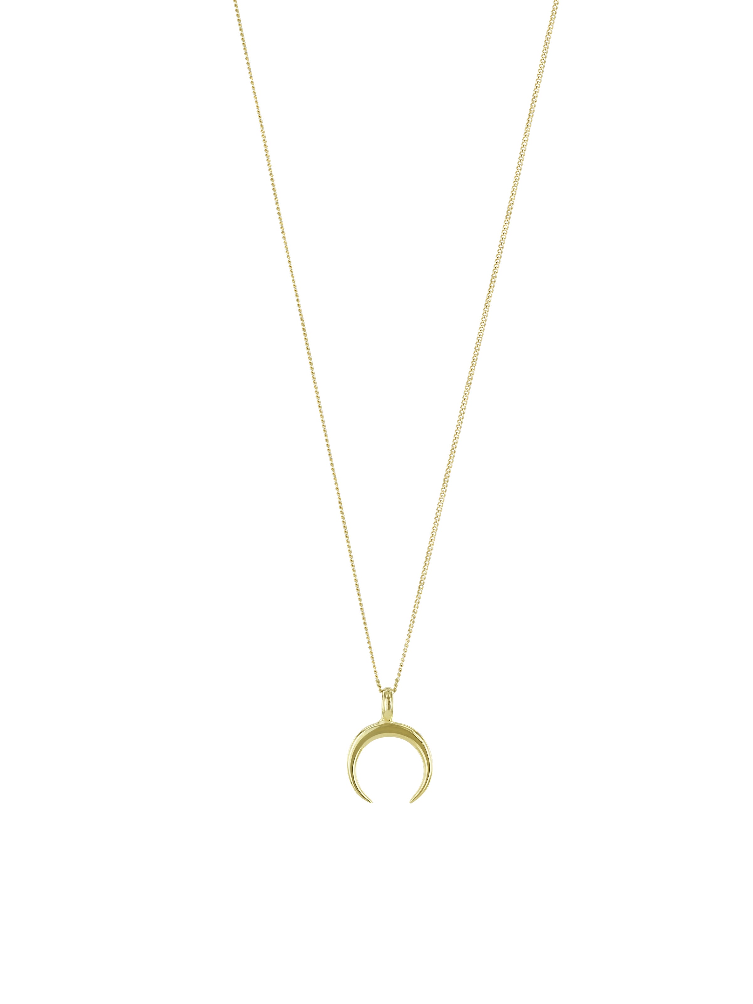 Gold Crescent Moon Pendant Necklace | Wolf & Zephyr