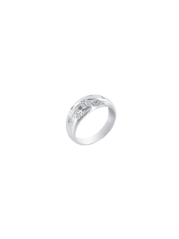 Sacred Domed Star Ring Sterling Silver