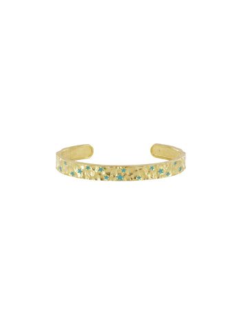 Sacred Turquoise Constellation Cuff In Gold