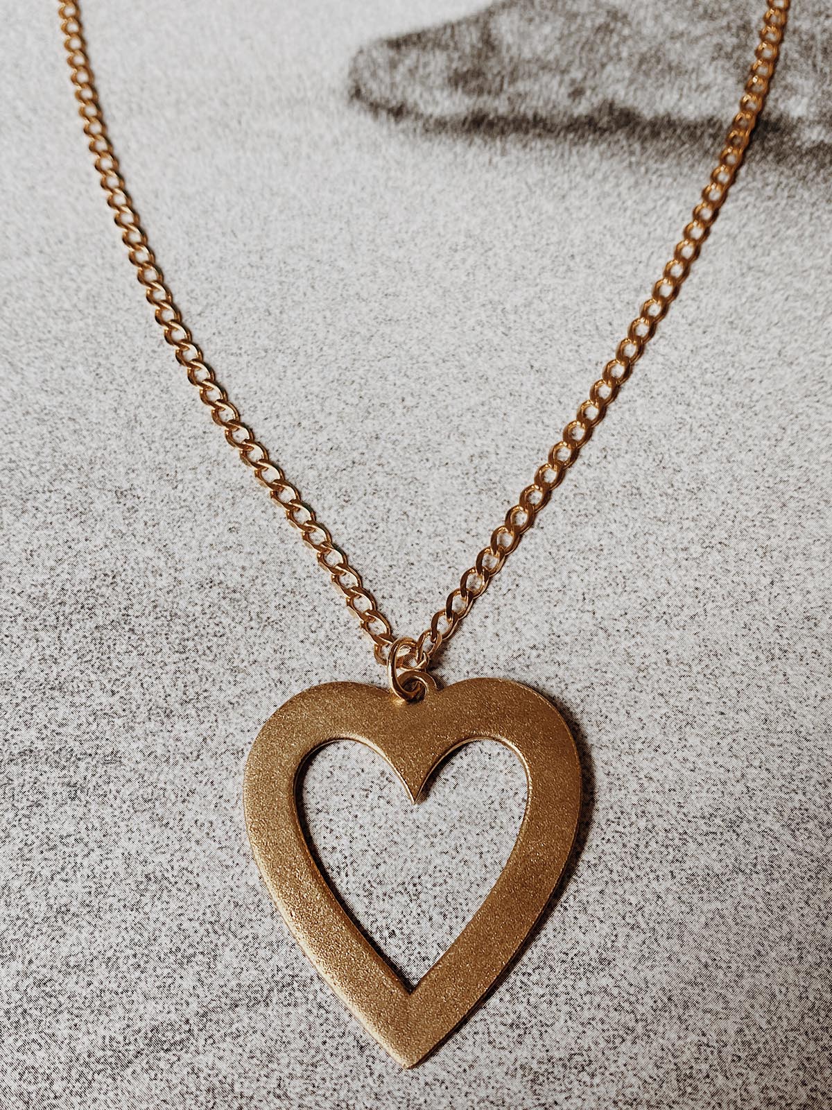 Vintage Curb Chain with Heart Pendant