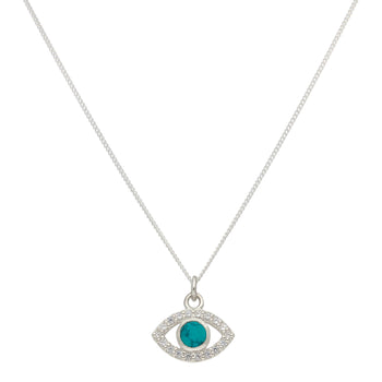 Zephyr Evil Eye Necklace Sterling Silver