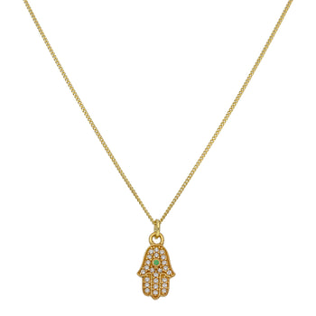 Zephyr Hamsa Necklace Gold Vermeil