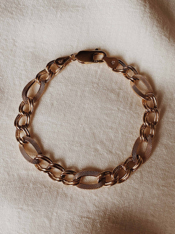 Vintage Textured Chain Link Bracelet