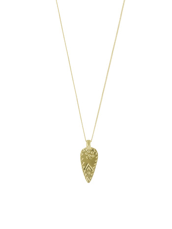 Ornate Feather Necklace Gold Vermeil