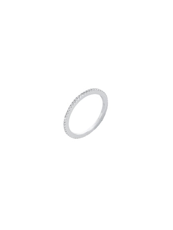 Clear Gemstone Eternity Ring Sterling Silver