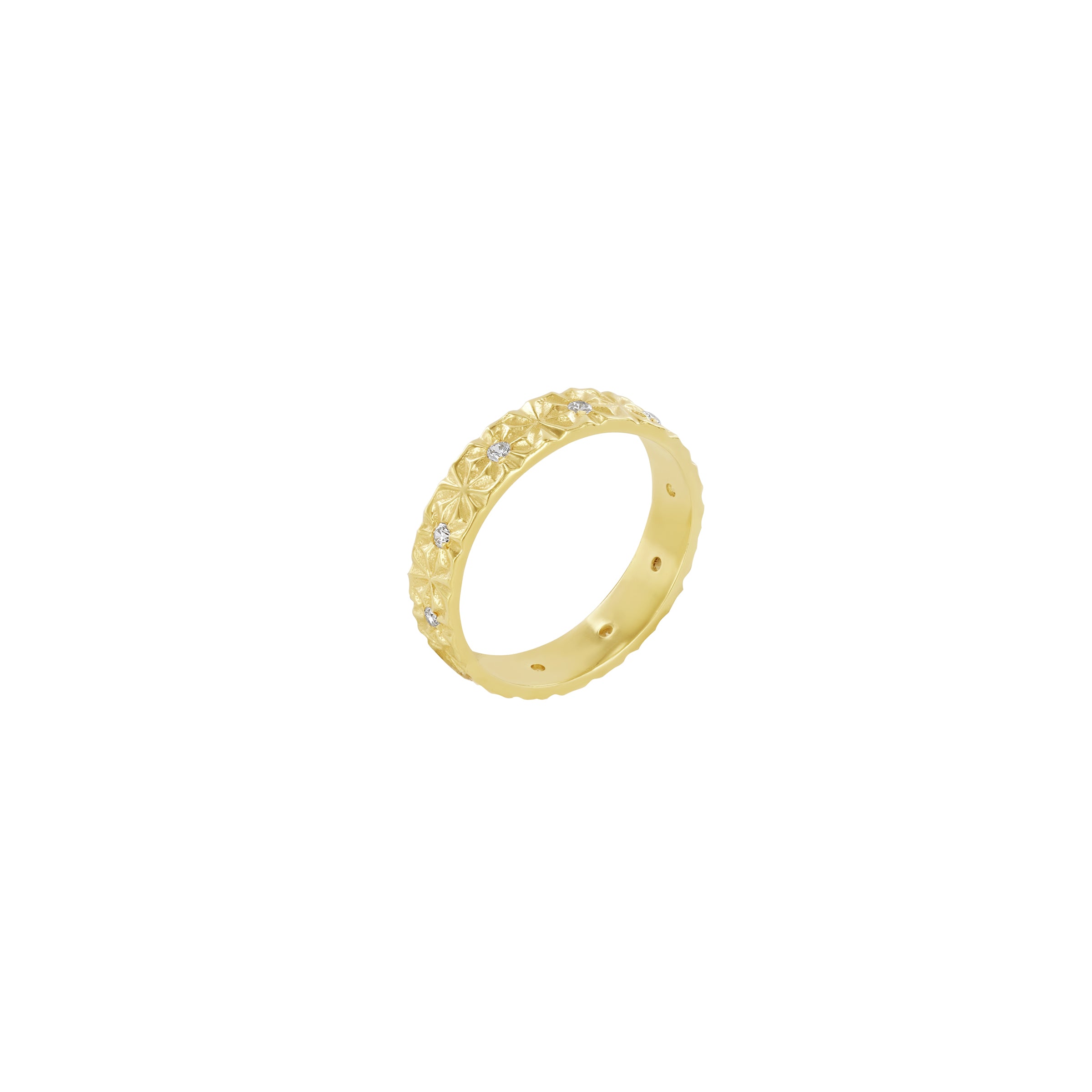 Clear Multi Stone Ring Gold Vermeil