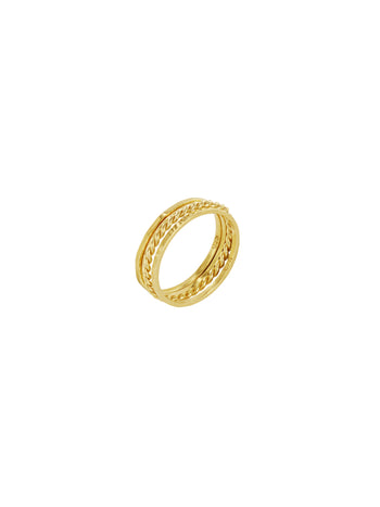 Twisted Ring Stack Gold Vermeil