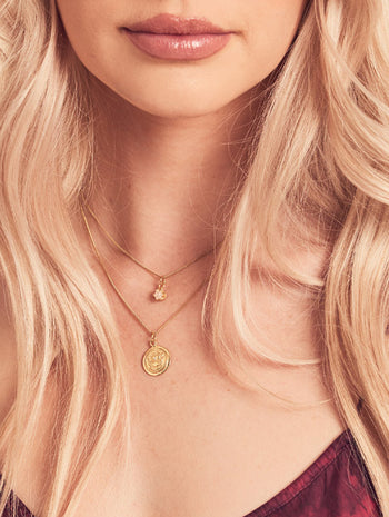Moonstone Gemstone Necklace Gold Vermeil