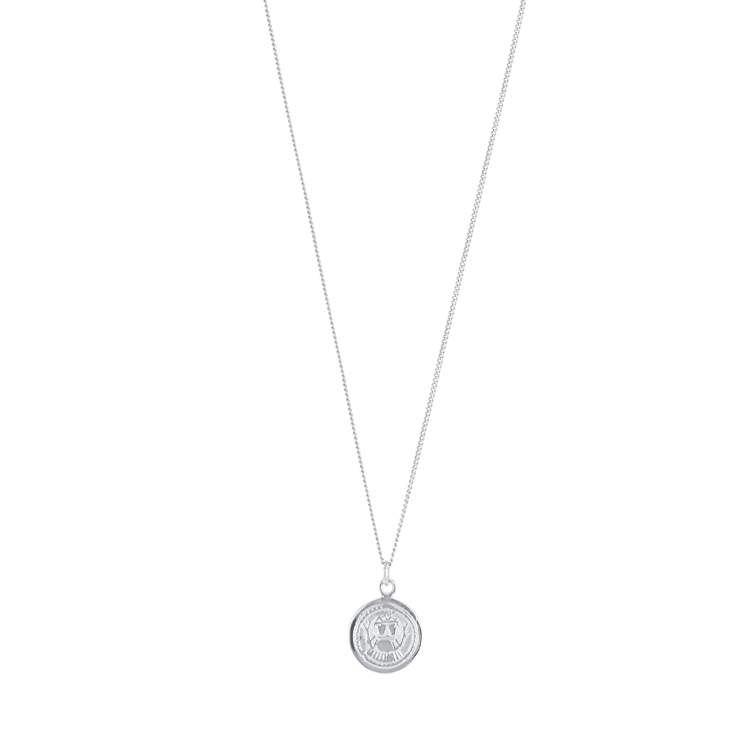 Two Sister's Coin Necklace Sterling Silver