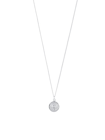 Two Sister's Coin Necklace Sterling Silver