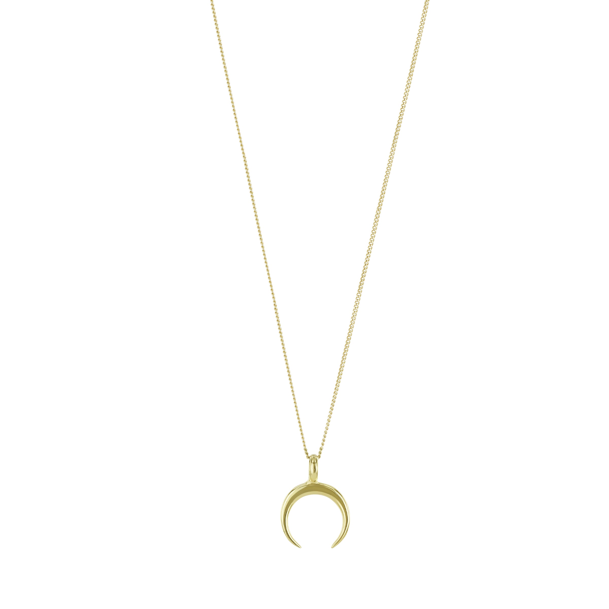 Crescent Moon Necklace Gold Vermeil