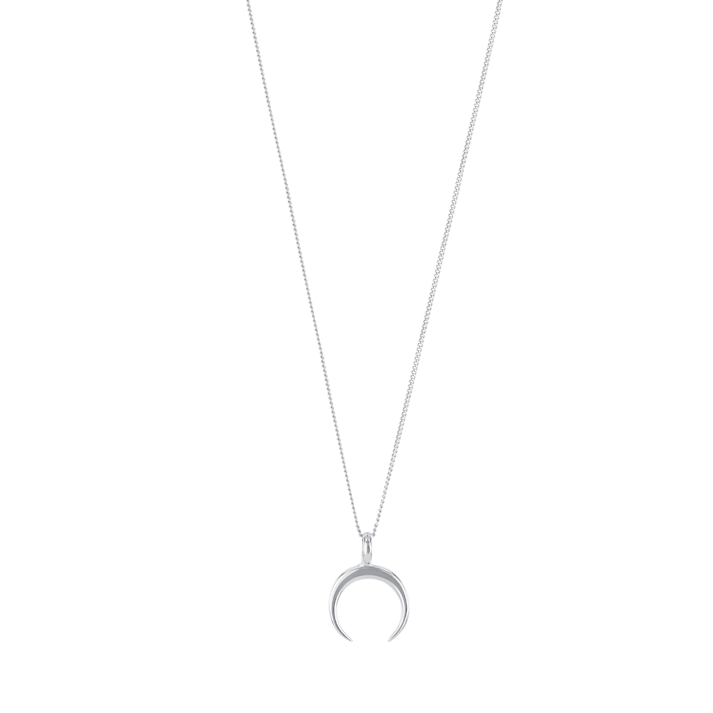 Crescent Moon Necklace Sterling Silver