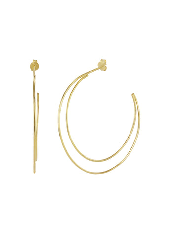 Large Crescent Hoops Gold Vermeil